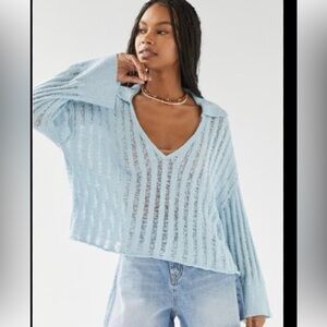 BDG Urban Outfitters Cropped Collared Knit Sweater - EUC